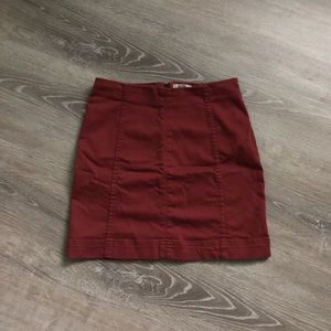 Burgundy mini skirt